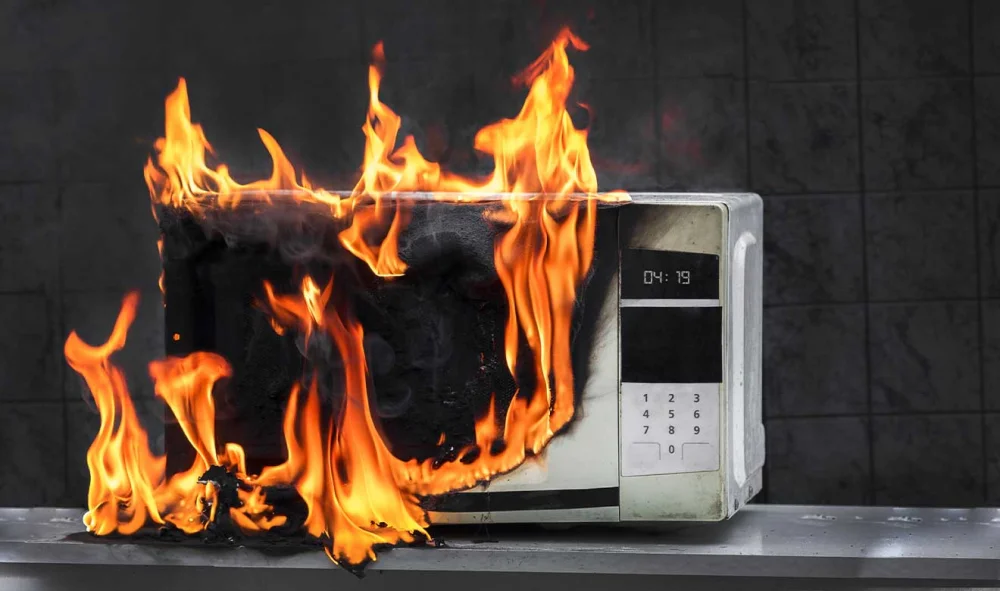 Funcionamiento seguro de un horno de microondas: evita introducir objetos metálicos