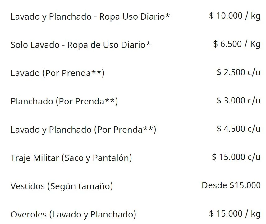 Cuánto cobrar por lavar la ropa