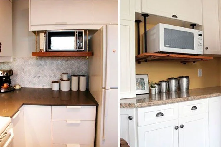 Ideas creativas para ubicar el microondas en tu cocina