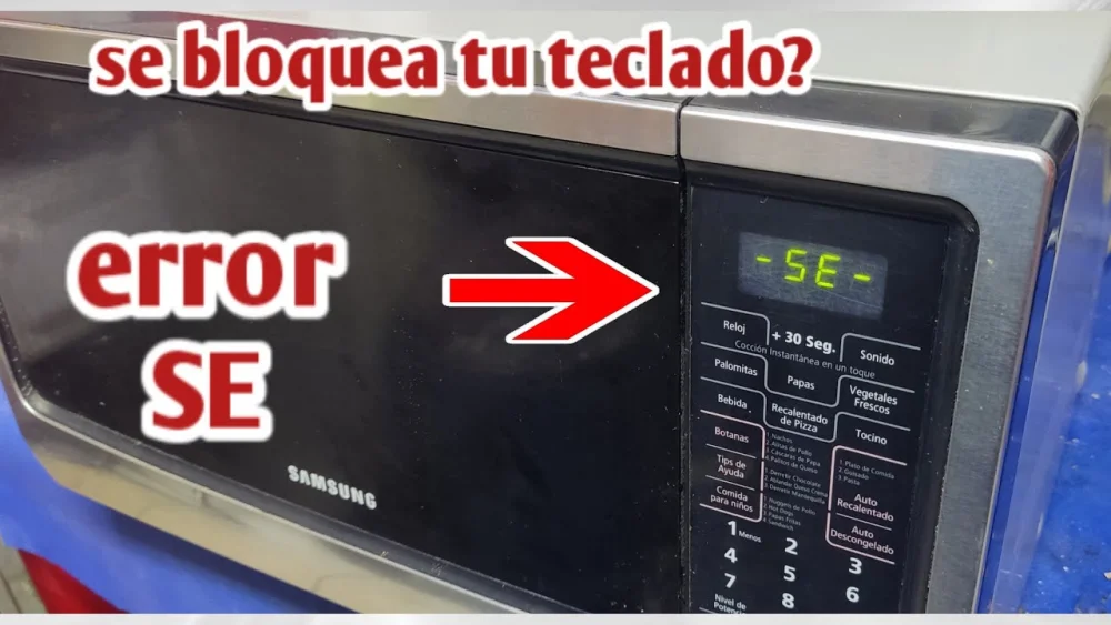 Significado del código SE en microondas Samsung