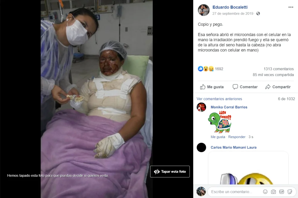 Los posibles peligros de abrir el microondas con el celular en la mano