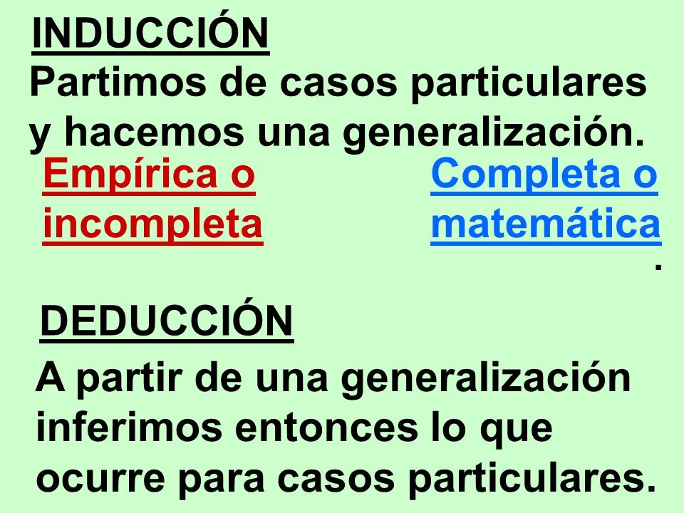 Diferencias entre inducción completa e incompleta