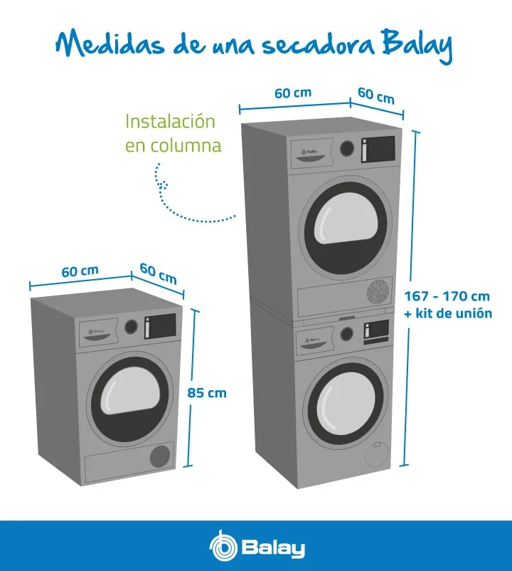 Medidas de una torre de lavadora y secadora: todo lo que necesitas saber