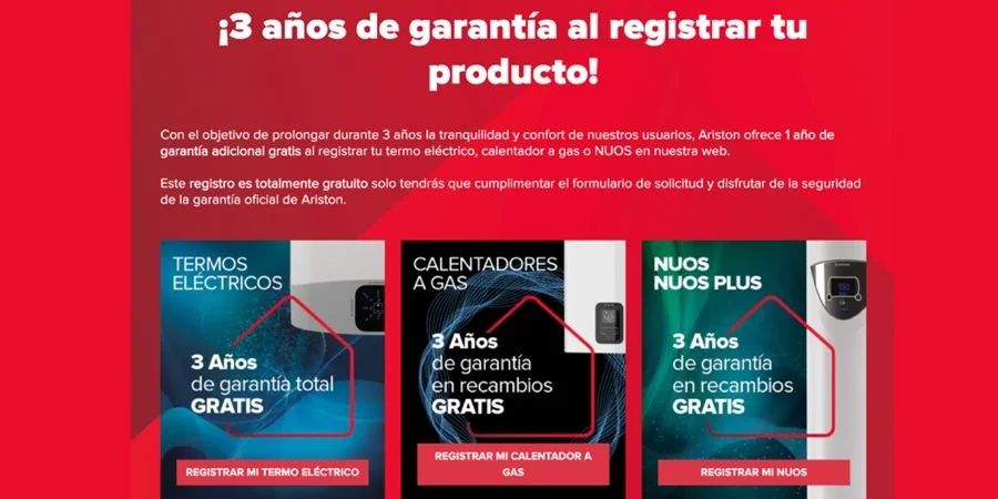 Garantía de años para un calentador eléctrico