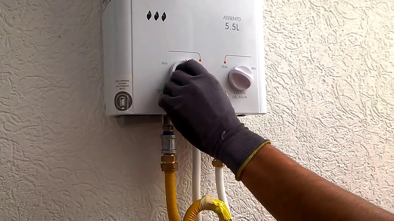 Colocación del calentador de agua a gas